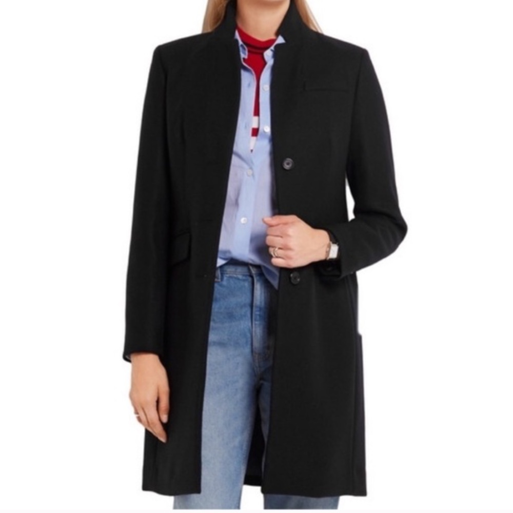 J. Crew Regent 100% Wool Coat Black